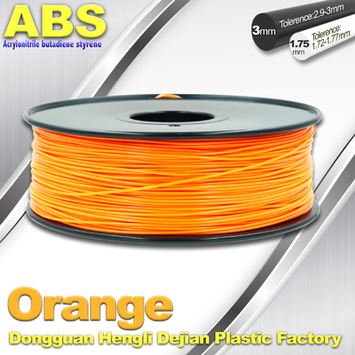 Filamento anaranjado de la impresora del ABS 3D de los materiales 1.75m m de la impresión 3D en rollo